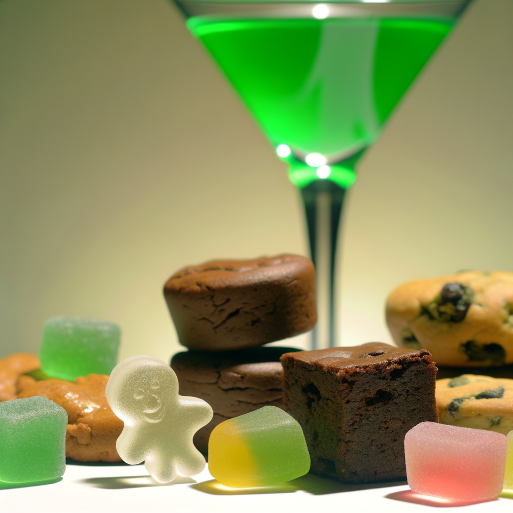 Cannabis Infused Food and Green Martini