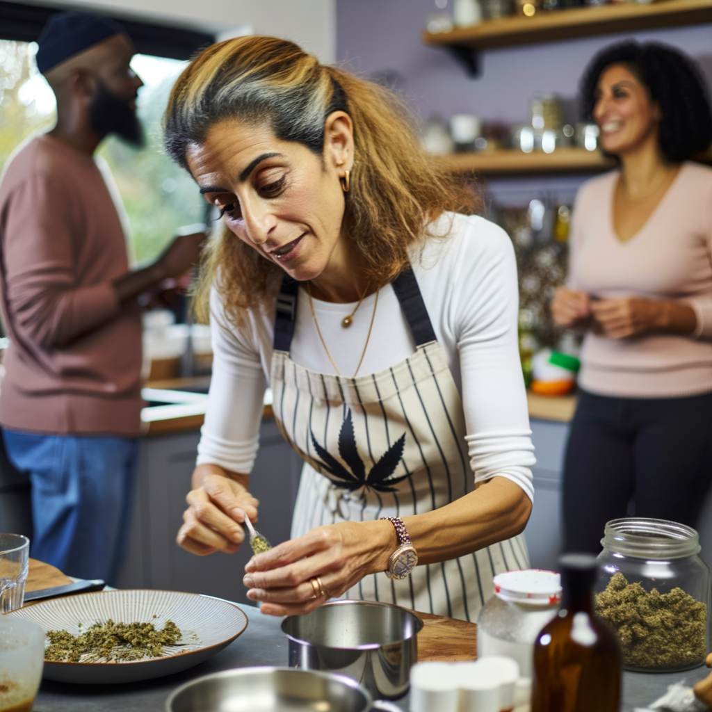 Cannabis Chef at home cooking for an casual home party
