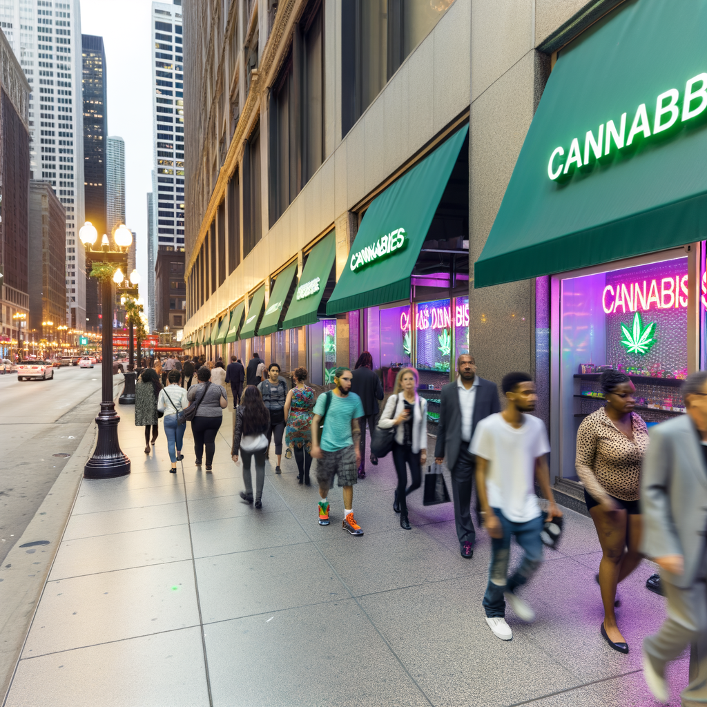 Cannabis Dispensaries down in downtown Chicago